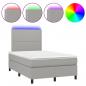 Preview: Boxspringbett mit Matratze & LED Hellgrau 120x200 cm Stoff