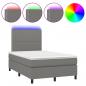 Preview: Boxspringbett mit Matratze & LED Dunkelgrau 120x200 cm Stoff