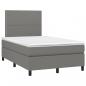 Preview: Boxspringbett mit Matratze & LED Dunkelgrau 120x200 cm Stoff