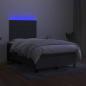 Preview: Boxspringbett mit Matratze & LED Dunkelgrau 120x200 cm Stoff