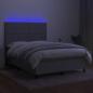 Preview: Boxspringbett mit Matratze & LED Hellgrau 140x190 cm Stoff