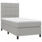 Preview: Boxspringbett mit Matratze & LED Hellgrau 80x200 cm Stoff