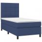 Preview: Boxspringbett mit Matratze & LED Blau 90x200 cm Stoff