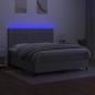 Preview: Boxspringbett mit Matratze & LED Hellgrau 160x200 cm Stoff