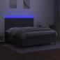 Preview: Boxspringbett mit Matratze & LED Dunkelgrau 180x200 cm Stoff