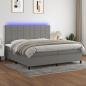 Preview: Boxspringbett mit Matratze & LED Dunkelgrau 200x200 cm Stoff