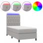 Preview: Boxspringbett mit Matratze & LED Hellgrau 80x200 cm Stoff