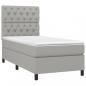 Preview: Boxspringbett mit Matratze & LED Hellgrau 80x200 cm Stoff