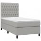 Preview: Boxspringbett mit Matratze & LED Hellgrau 90x190 cm Stoff