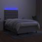 Preview: Boxspringbett mit Matratze & LED Hellgrau 120x200 cm Stoff