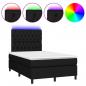 Preview: Boxspringbett mit Matratze & LED Schwarz 120x200 cm Stoff