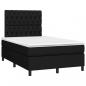 Preview: Boxspringbett mit Matratze & LED Schwarz 120x200 cm Stoff