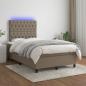 Preview: ARDEBO.de - Boxspringbett mit Matratze & LED Taupe 120x200 cm Stoff