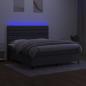 Preview: Boxspringbett mit Matratze & LED Dunkelgrau 160x200 cm Stoff