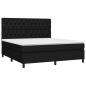 Preview: Boxspringbett mit Matratze & LED Schwarz 160x200 cm Stoff