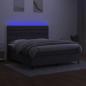 Preview: Boxspringbett mit Matratze & LED Dunkelgrau 180x200 cm Stoff