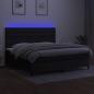 Preview: Boxspringbett mit Matratze & LED Schwarz 200x200 cm Stoff