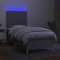 Preview: Boxspringbett mit Matratze & LED Hellgrau 80x200 cm Stoff