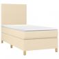 Preview: Boxspringbett mit Matratze & LED Creme 90x200 cm Stoff