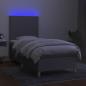 Preview: Boxspringbett mit Matratze & LED Hellgrau 100x200 cm Stoff