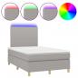 Preview: Boxspringbett mit Matratze & LED Hellgrau 120x200 cm Stoff