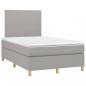 Preview: Boxspringbett mit Matratze & LED Hellgrau 120x200 cm Stoff