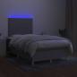 Preview: Boxspringbett mit Matratze & LED Hellgrau 120x200 cm Stoff