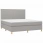 Preview: Boxspringbett mit Matratze & LED Hellgrau 180x200 cm Stoff