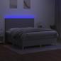 Preview: Boxspringbett mit Matratze & LED Hellgrau 180x200 cm Stoff