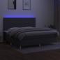 Preview: Boxspringbett mit Matratze & LED Dunkelgrau 200x200 cm Stoff