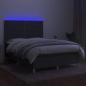 Preview: Boxspringbett mit Matratze & LED Dunkelgrau 140x200 cm Stoff