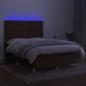 Preview: Boxspringbett mit Matratze & LED Dunkelbraun 140x200 cm Stoff