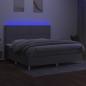 Preview: Boxspringbett mit Matratze & LED Hellgrau 200x200 cm Stoff