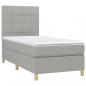 Preview: Boxspringbett mit Matratze & LED Hellgrau 80x200 cm Stoff