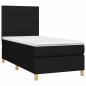 Preview: Boxspringbett mit Matratze & LED Schwarz 80x200 cm Stoff