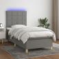 Preview: ARDEBO.de - Boxspringbett mit Matratze & LED Dunkelgrau 90x190 cm Stoff