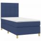 Preview: Boxspringbett mit Matratze & LED Blau 90x190 cm Stoff