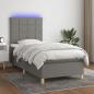 Preview: ARDEBO.de - Boxspringbett mit Matratze & LED Dunkelgrau 90x200 cm Stoff