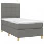 Preview: Boxspringbett mit Matratze & LED Dunkelgrau 90x200 cm Stoff