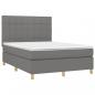 Preview: Boxspringbett mit Matratze & LED Dunkelgrau 140x200 cm Stoff