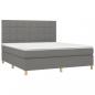 Preview: Boxspringbett mit Matratze & LED Dunkelgrau 160x200 cm Stoff