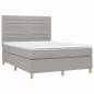 Preview: Boxspringbett mit Matratze & LED Hellgrau 140x200 cm Stoff