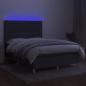 Preview: Boxspringbett mit Matratze & LED Dunkelgrau 140x200 cm Stoff