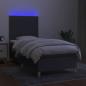 Preview: Boxspringbett mit Matratze & LED Dunkelgrau 90x190 cm Stoff