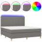 Preview: Boxspringbett mit Matratze & LED Dunkelgrau 180x200 cm Stoff