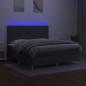 Preview: Boxspringbett mit Matratze & LED Dunkelgrau 180x200 cm Stoff