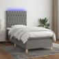 Preview: ARDEBO.de - Boxspringbett mit Matratze & LED Dunkelgrau 80x200 cm Stoff