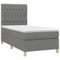 Preview: Boxspringbett mit Matratze & LED Dunkelgrau 90x200 cm Stoff