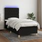 Preview: ARDEBO.de - Boxspringbett mit Matratze & LED Schwarz 90x200 cm Stoff