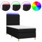 Preview: Boxspringbett mit Matratze & LED Schwarz 90x200 cm Stoff